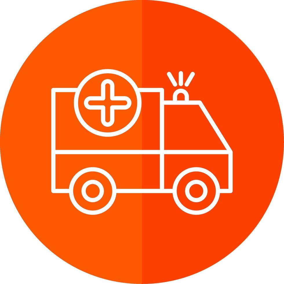 Ambulance Line Yellow White Icon vector