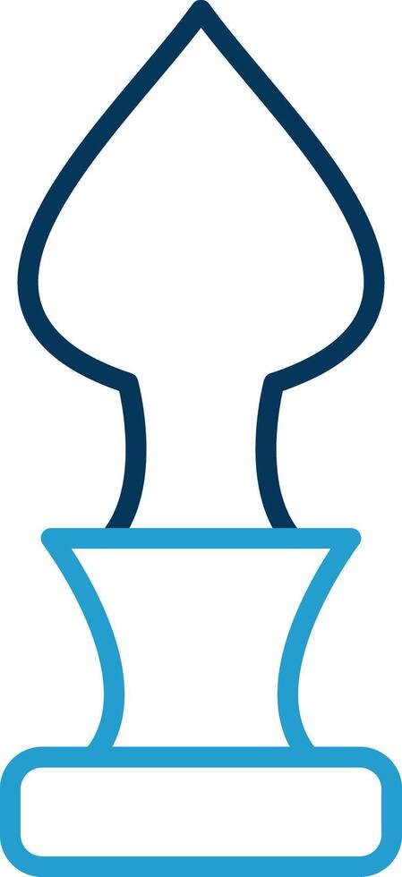 Curtain Top Line Blue Two Color Icon vector