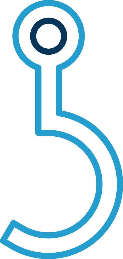 Hook Line Blue Two Color Icon vector