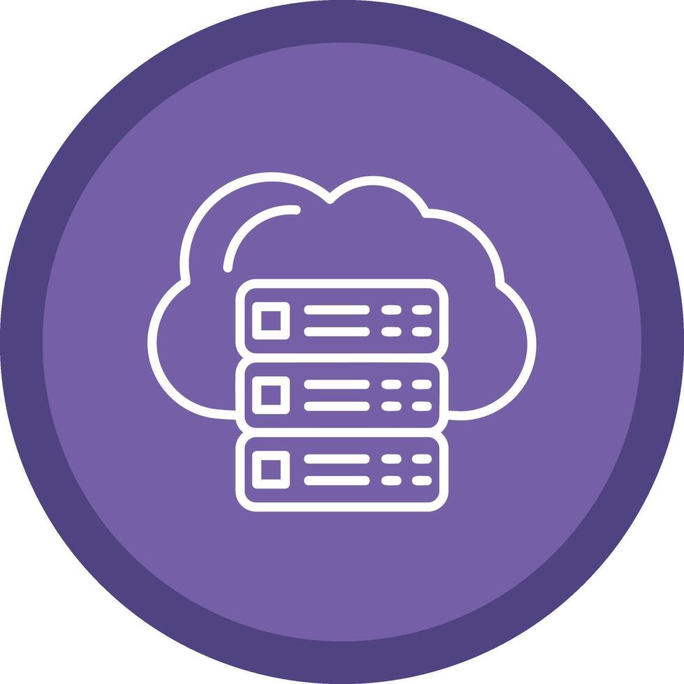 Cloud Servers Line Multi Circle Icon vector