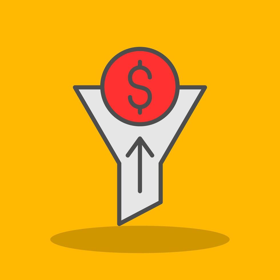 Traffic Conversion Filled Shadow Icon vector