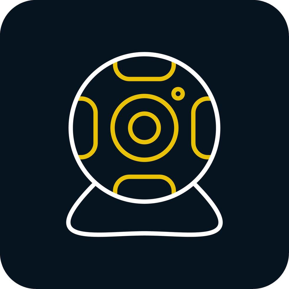 Web Cam Line Yellow White Icon vector