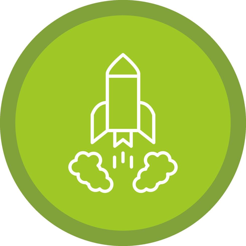 Rocket Launch Line Multi Circle Icon vector