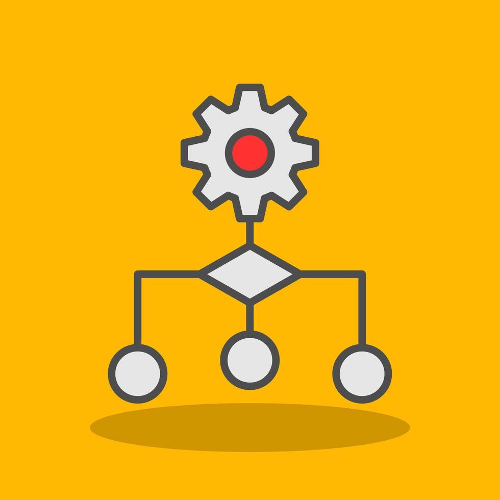 Algorithm Filled Shadow Icon vector