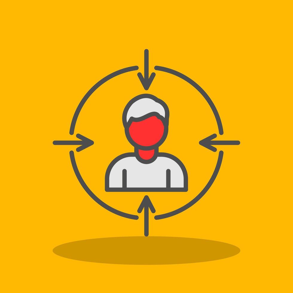 Target Audiences Filled Shadow Icon vector
