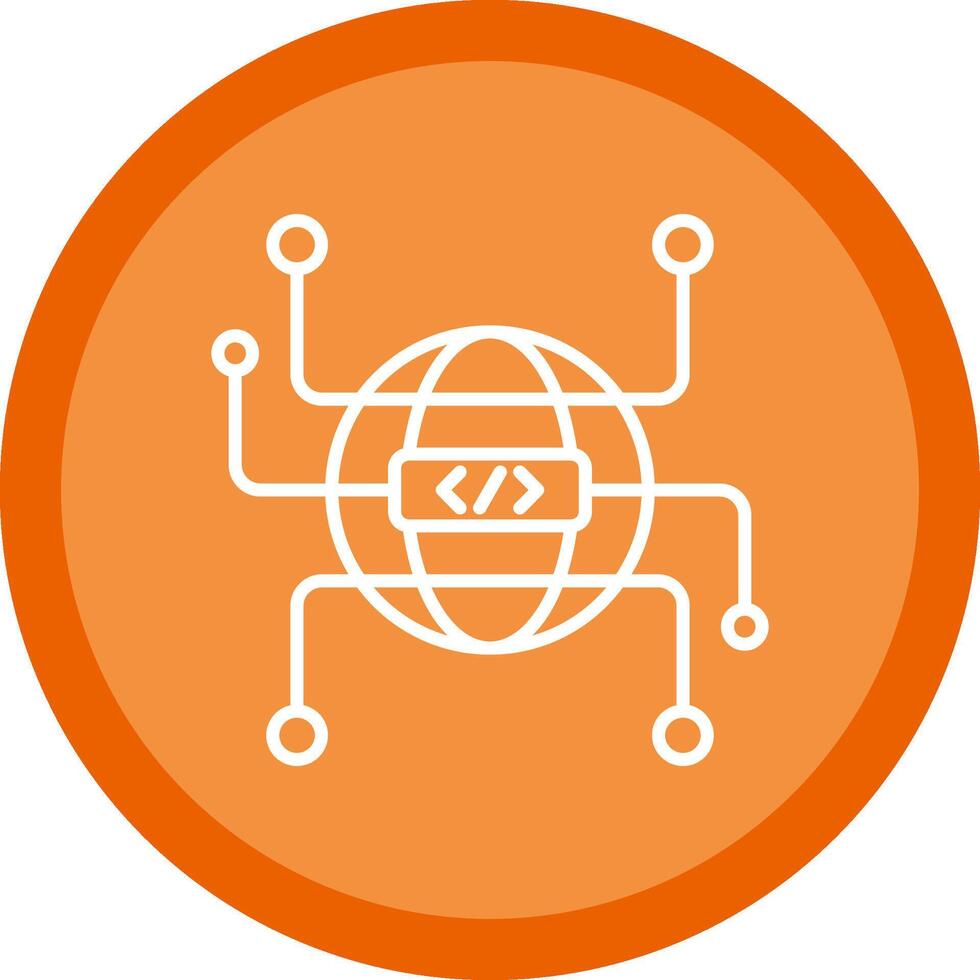 Globe Grid Line Multi Circle Icon vector