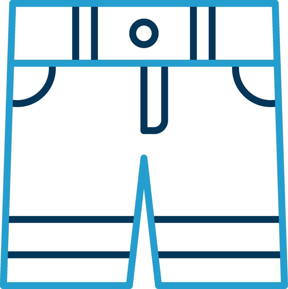 Shorts Line Blue Two Color Icon vector