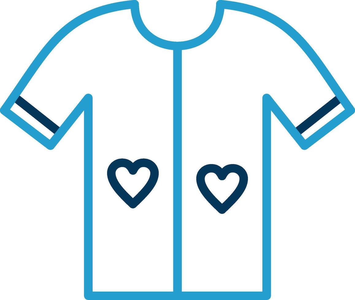 Shirt Line Blue Two Color Icon vector