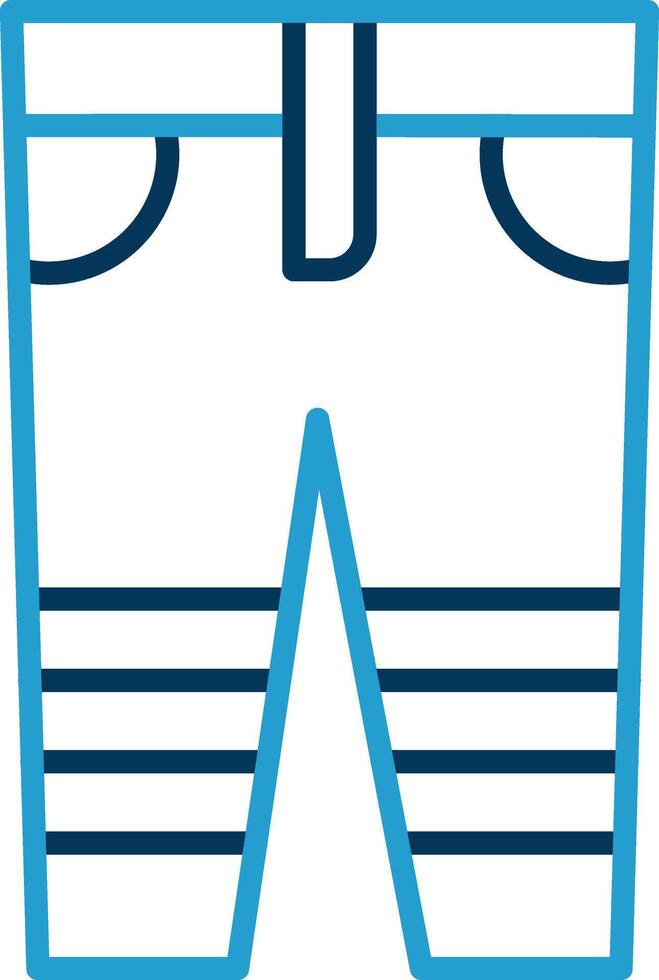 Jeans Line Blue Two Color Icon vector