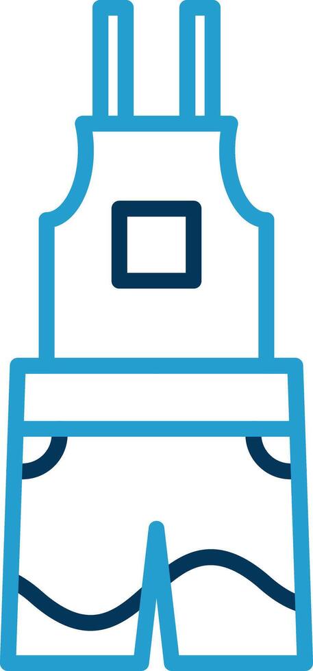 Dungarees Line Blue Two Color Icon vector