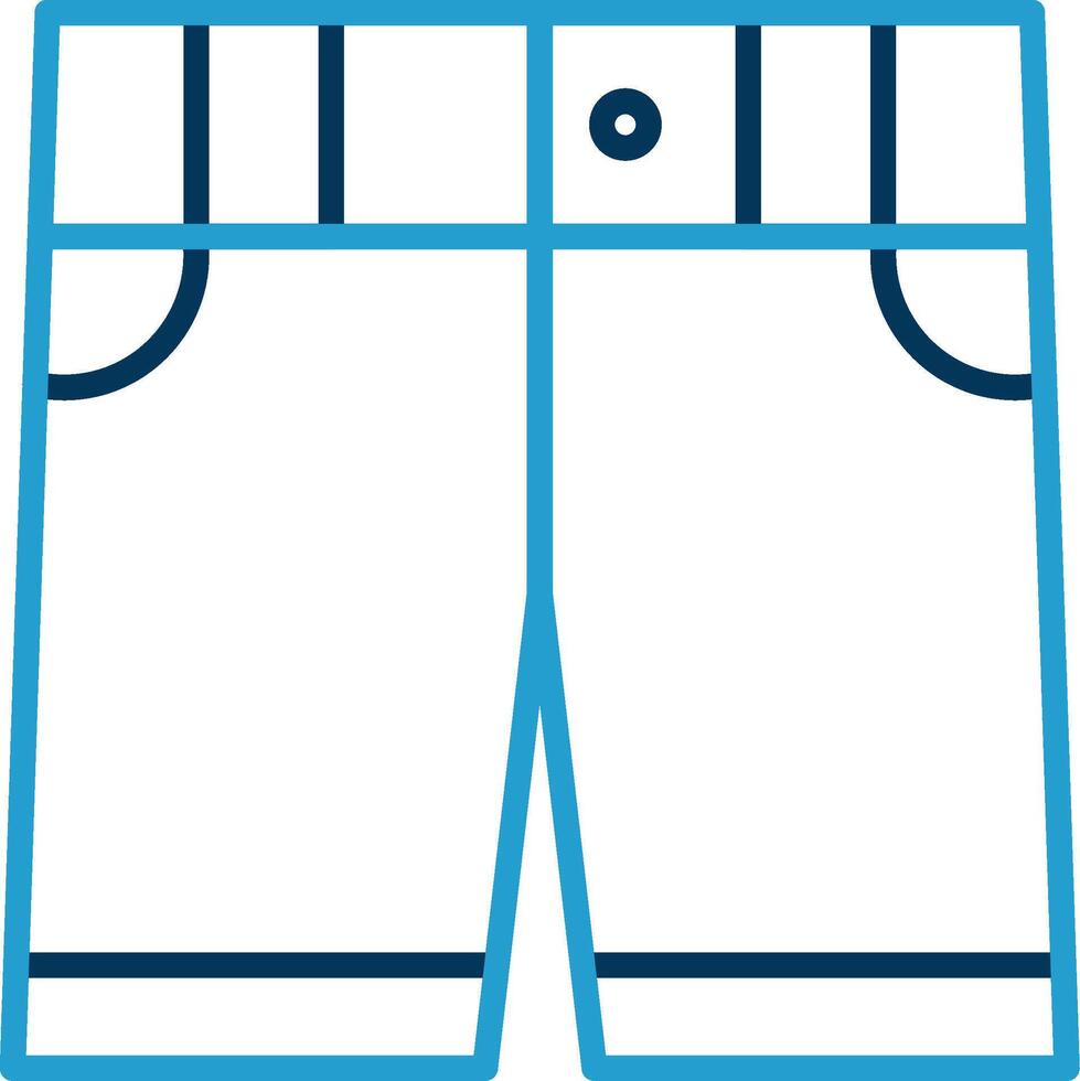 Shorts Line Blue Two Color Icon vector