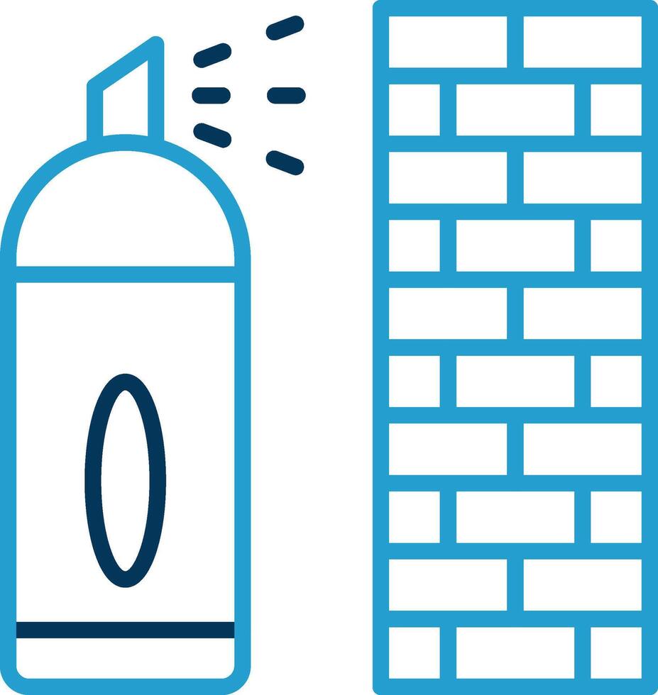 Graffiti Line Blue Two Color Icon vector