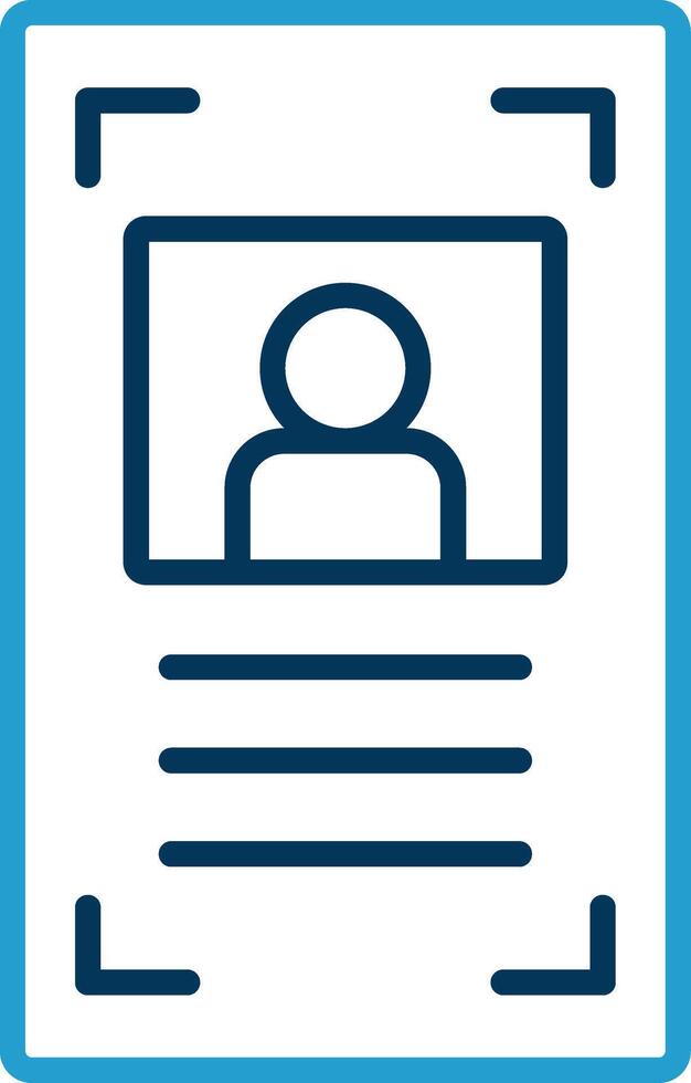 Baseball Card Line Blue Two Color Icon vector
