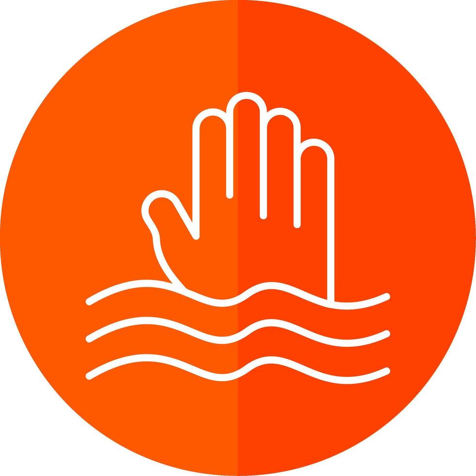 Sinking Line Yellow White Icon vector
