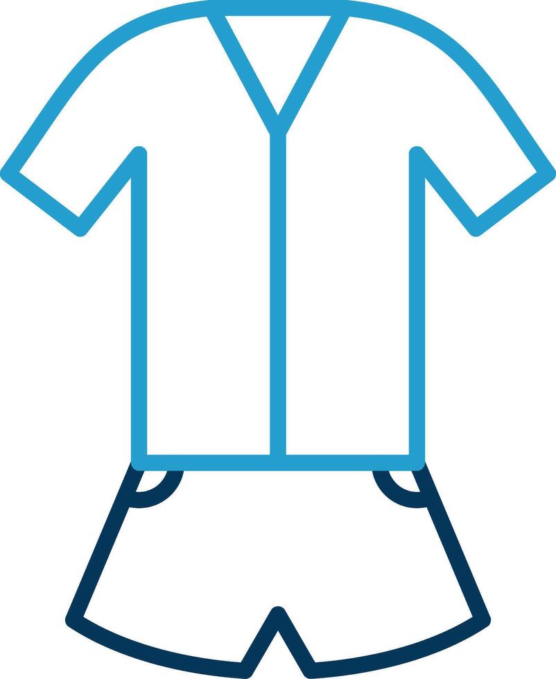 Jumpsuit Line Blue Two Color Icon vector