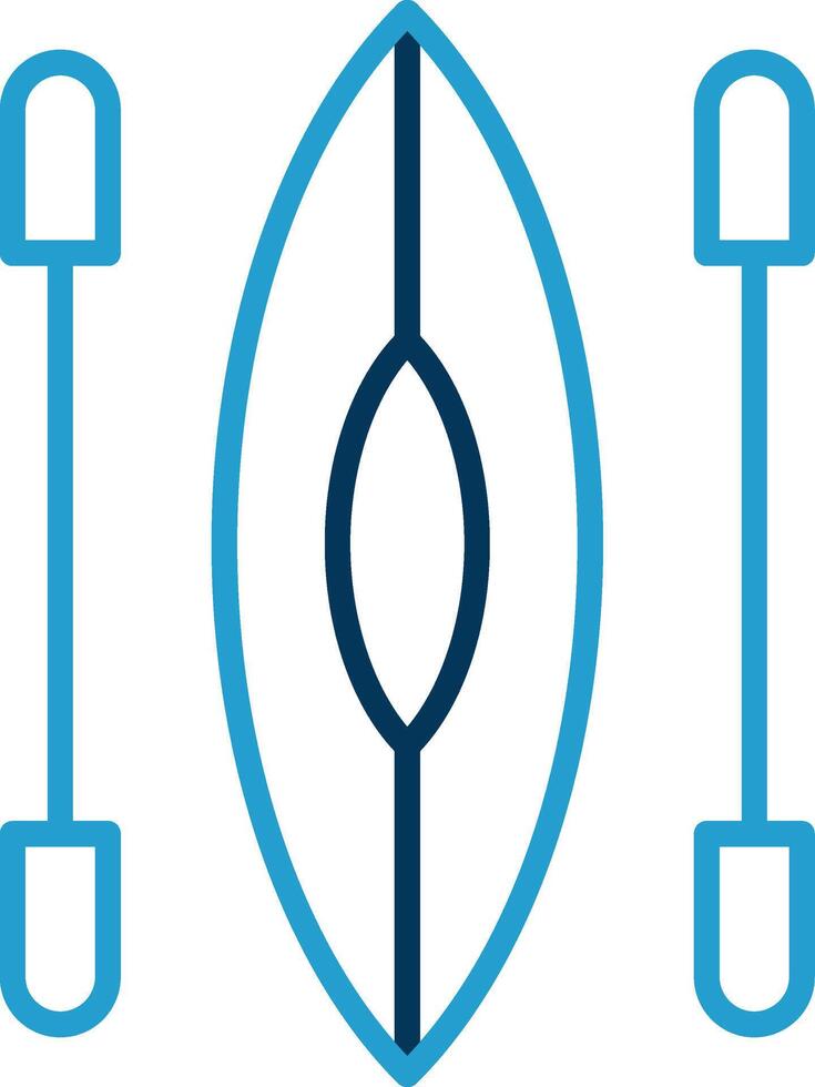 Kayak Line Blue Two Color Icon vector