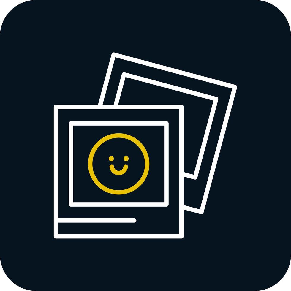 Photograph Line Yellow White Icon vector