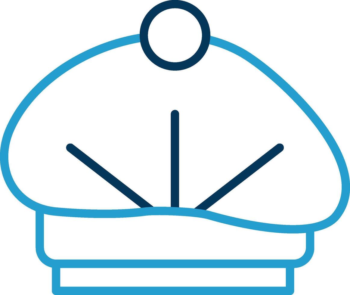 Beret Line Blue Two Color Icon vector
