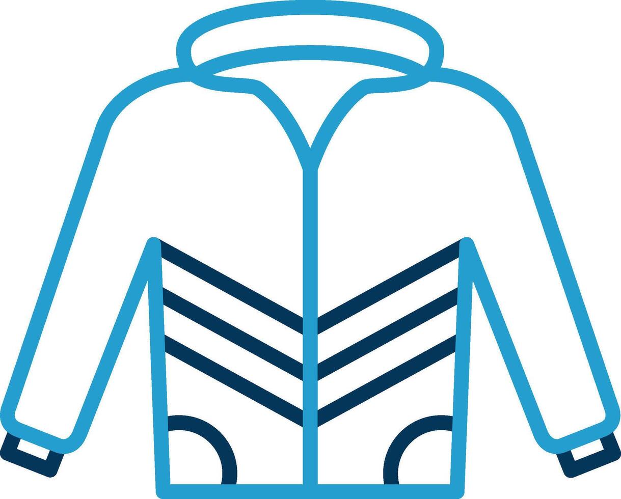 Coat Line Blue Two Color Icon vector