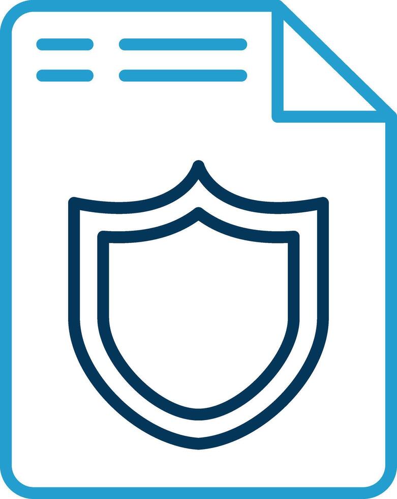 Document Line Blue Two Color Icon vector