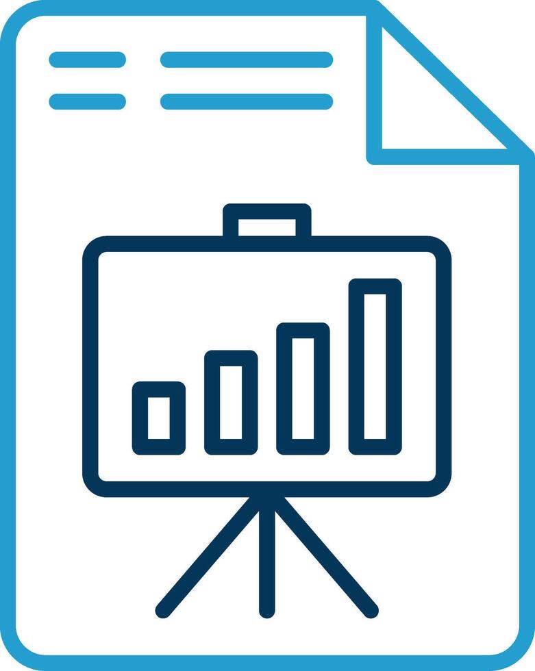 Presentation Line Blue Two Color Icon vector