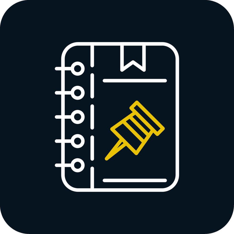 Push Pin Line Yellow White Icon vector
