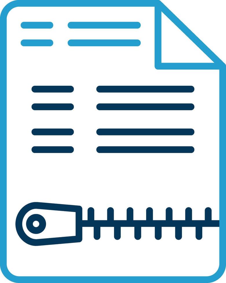 Zip File Line Blue Two Color Icon vector