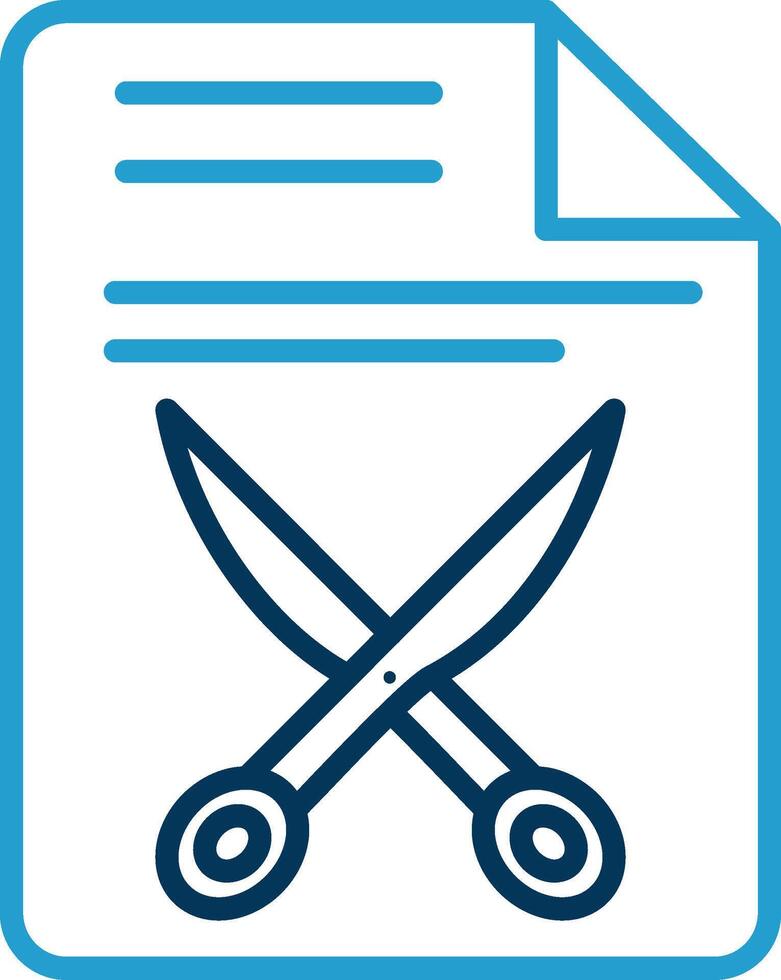 Document Line Blue Two Color Icon vector