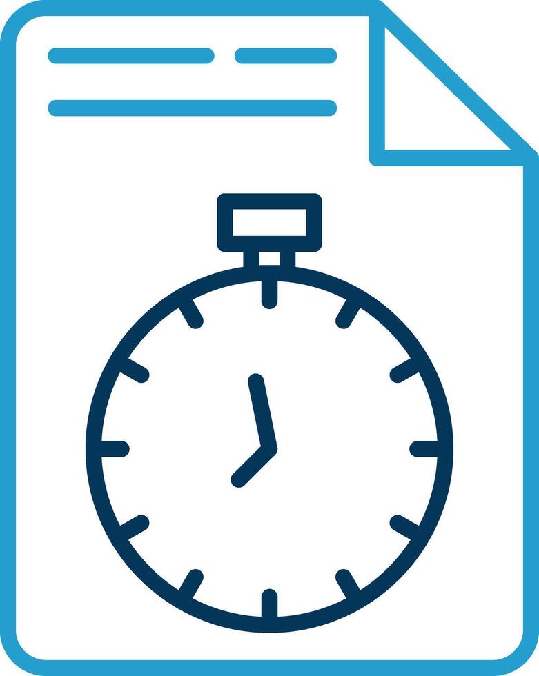Document Line Blue Two Color Icon vector