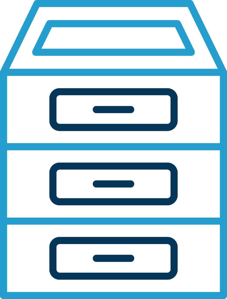 Filing Cabinet Line Blue Two Color Icon vector