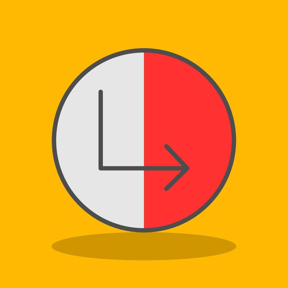 Turn Filled Shadow Icon vector