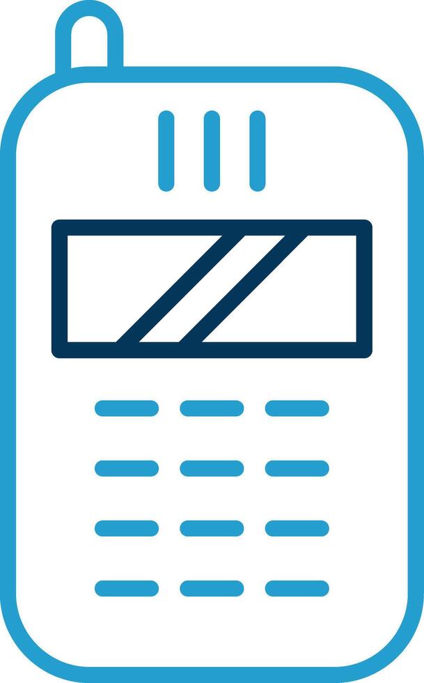 Telephone Line Blue Two Color Icon vector