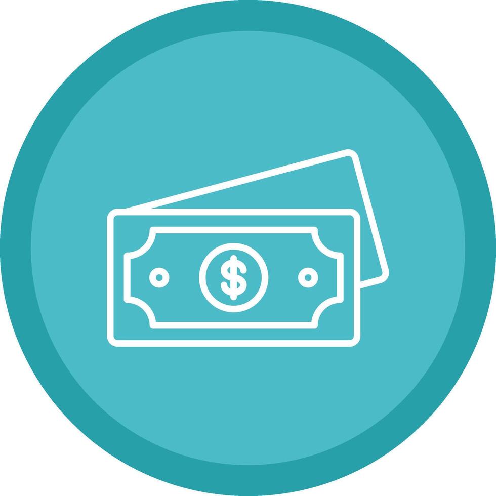 Dollar Line Multi Circle Icon vector