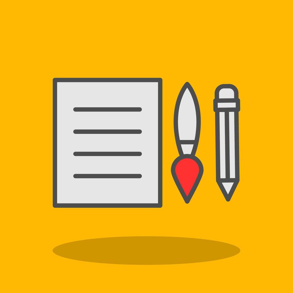 Edit Tools Filled Shadow Icon vector