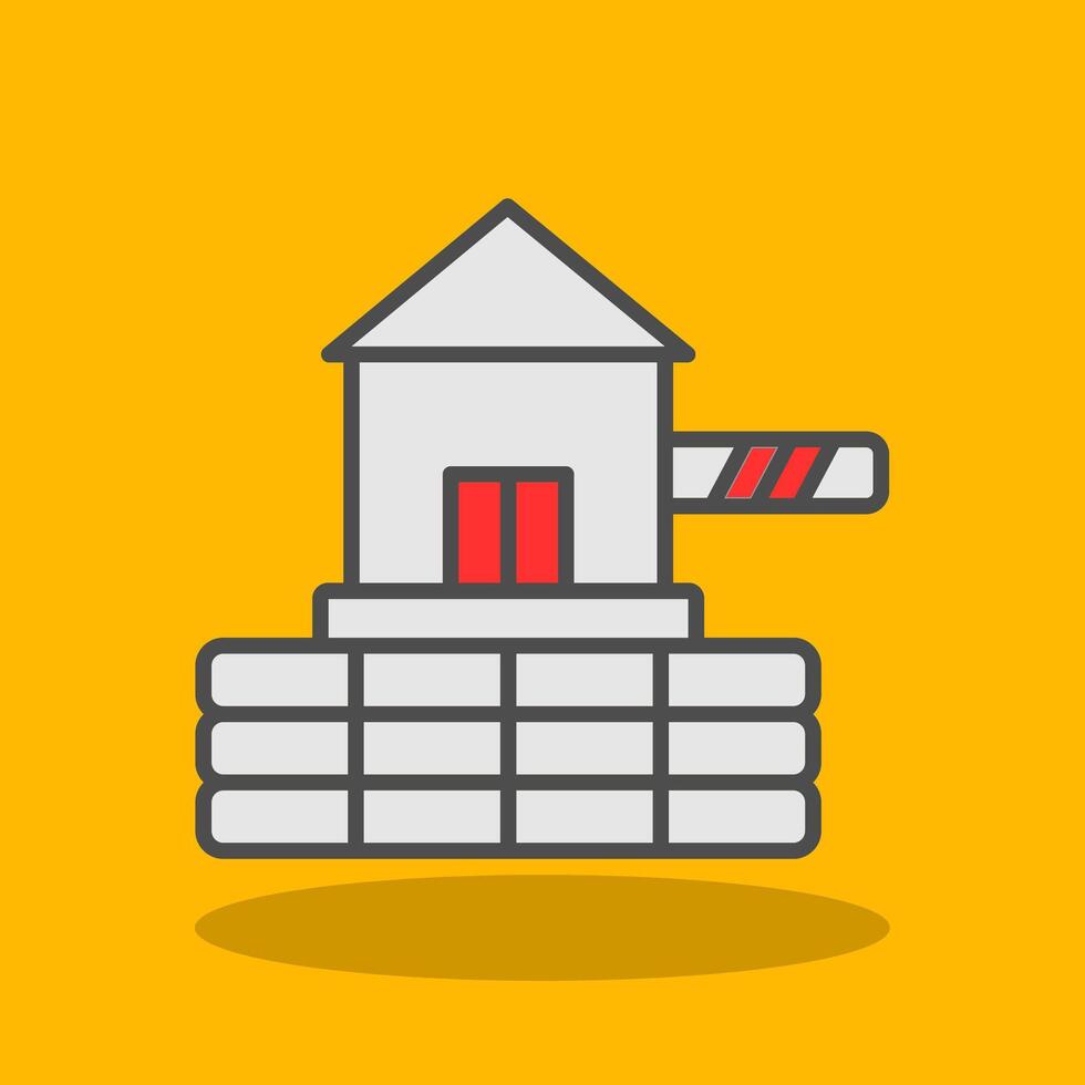 Barrier Filled Shadow Icon vector