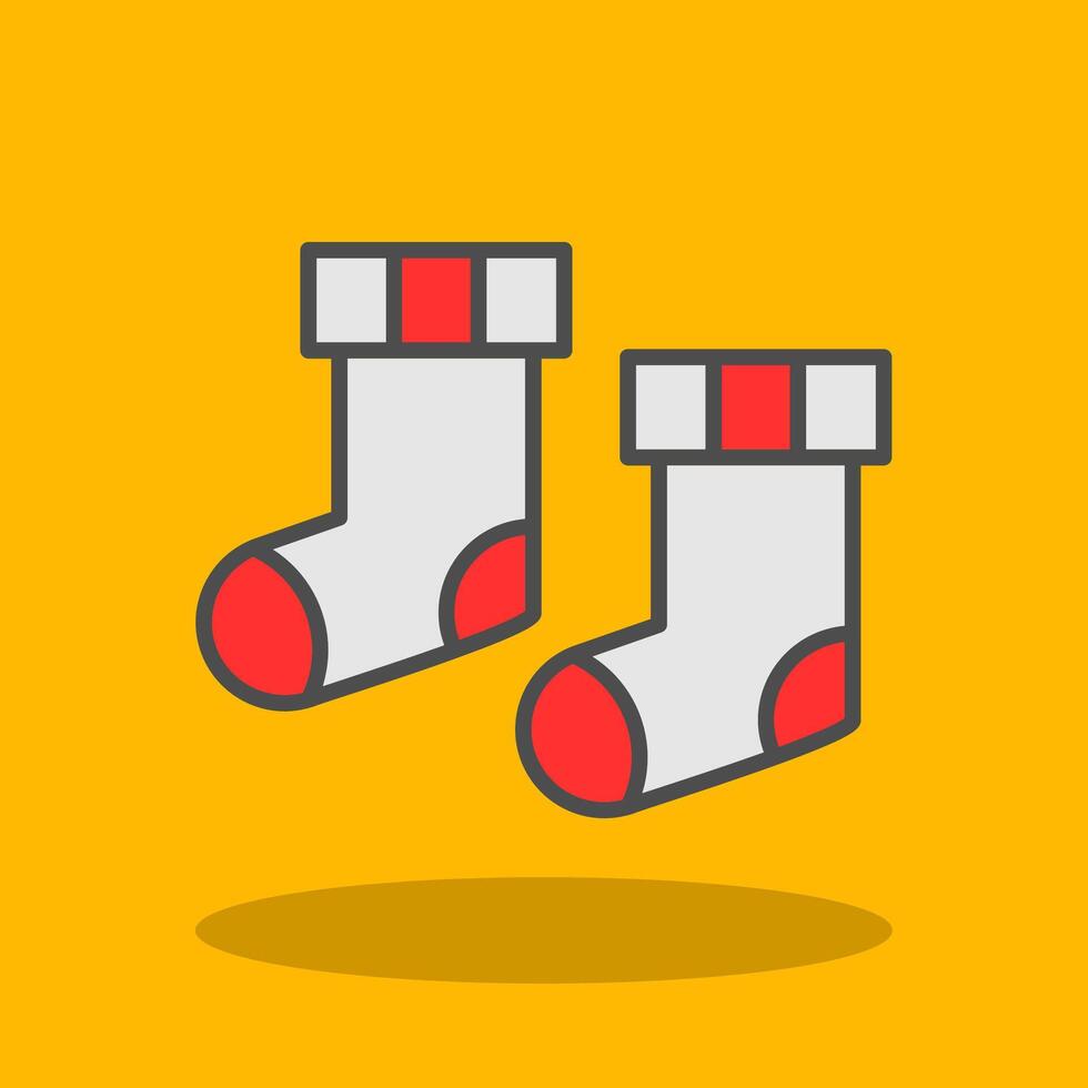 Socks Filled Shadow Icon vector