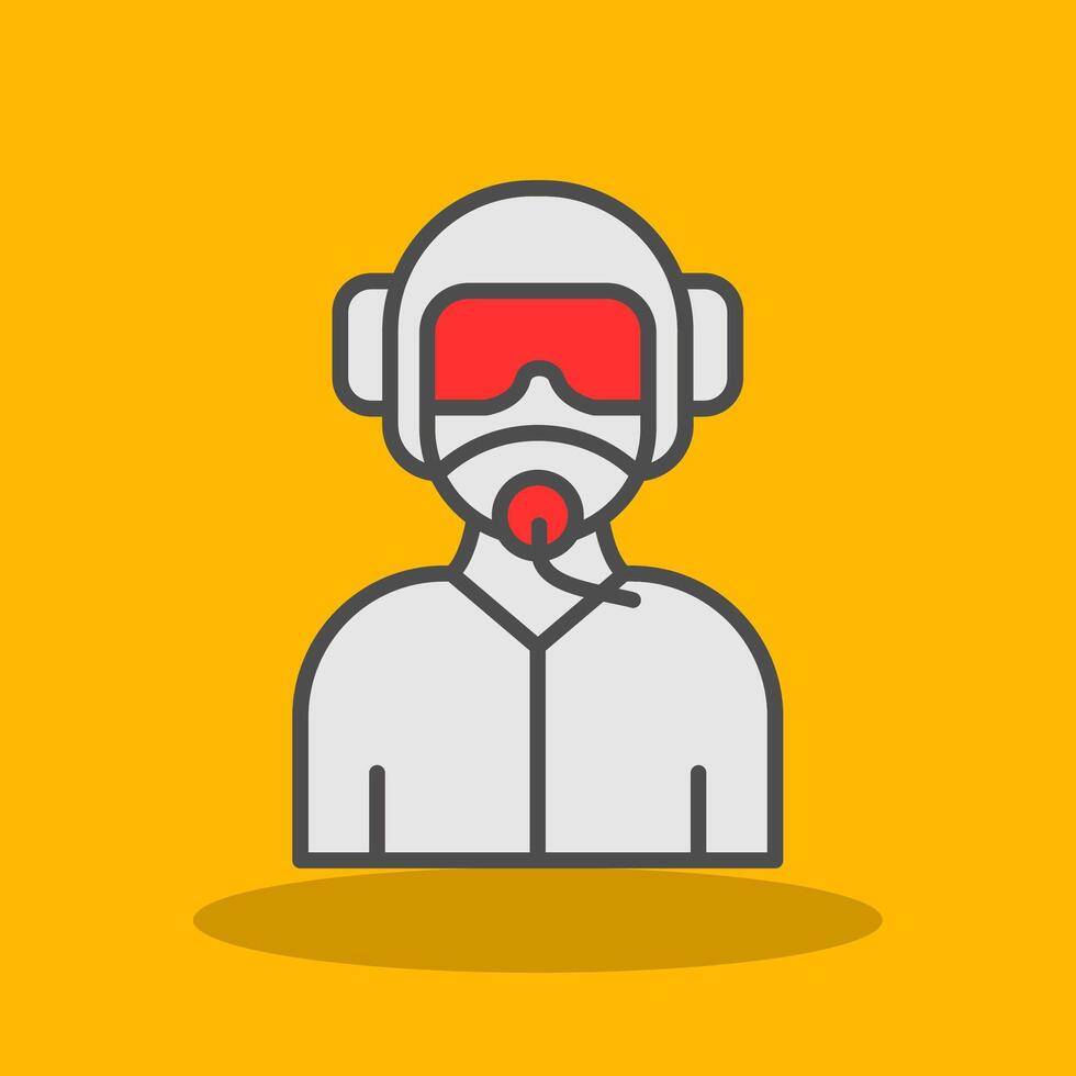 Pilot Filled Shadow Icon vector