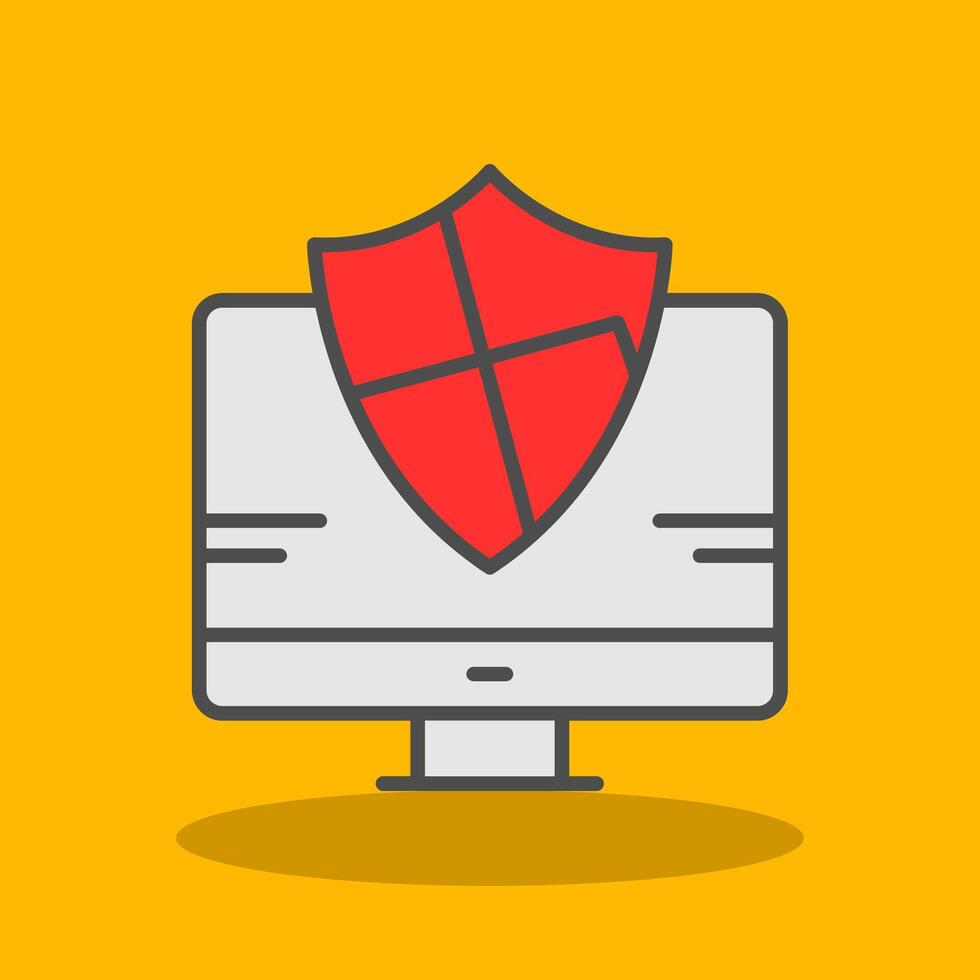 Protection Filled Shadow Icon vector
