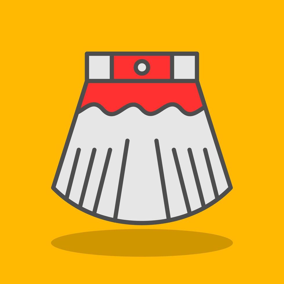 Skirt Filled Shadow Icon vector