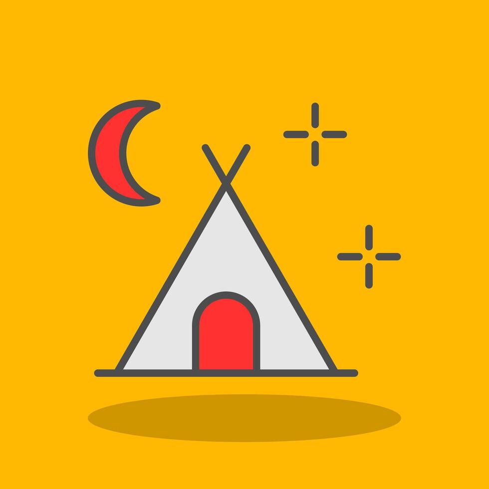 Camping Filled Shadow Icon vector