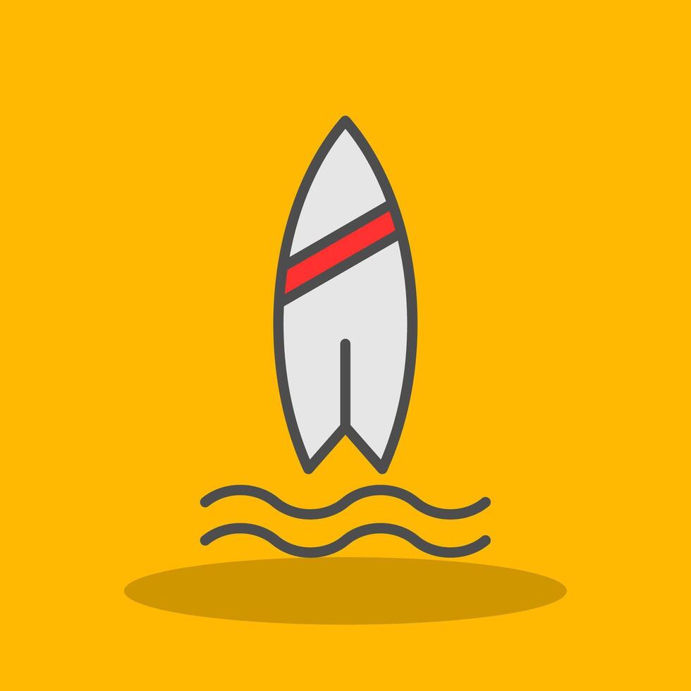 Surf Filled Shadow Icon vector