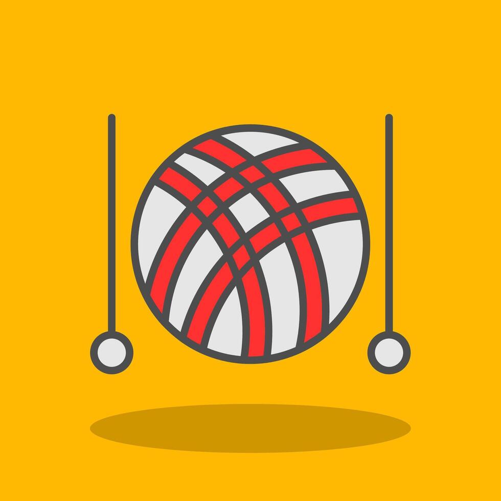 Knitting Filled Shadow Icon vector