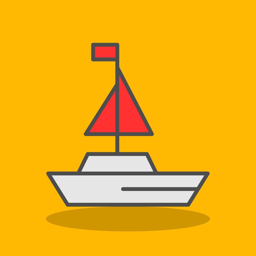 Yatch Filled Shadow Icon vector