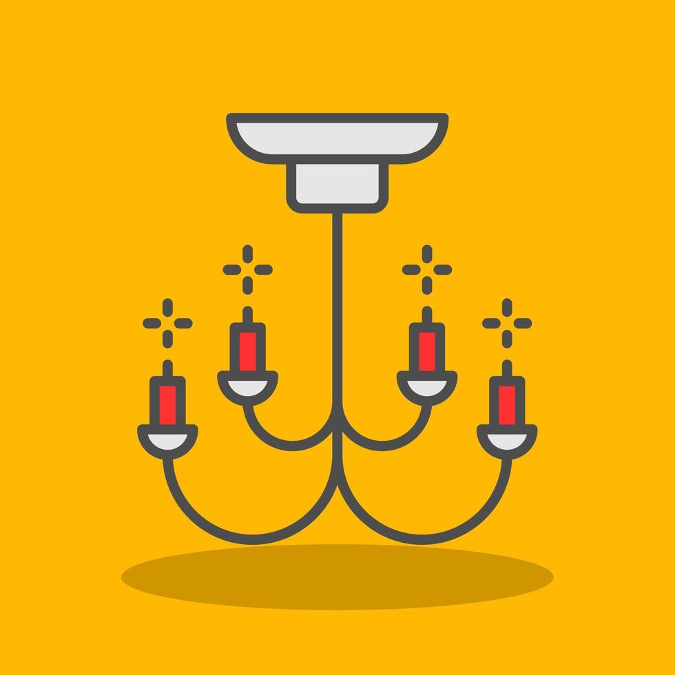 Chandelier Filled Shadow Icon vector