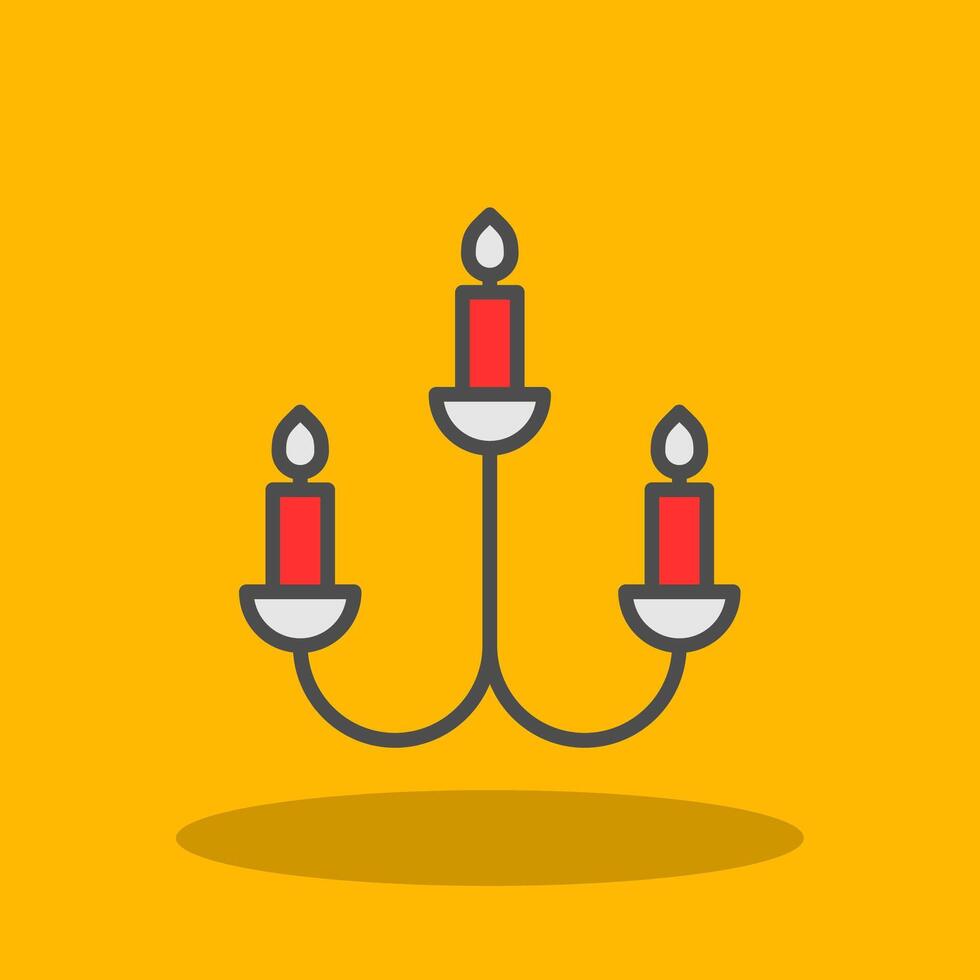 Candelabrum Filled Shadow Icon vector