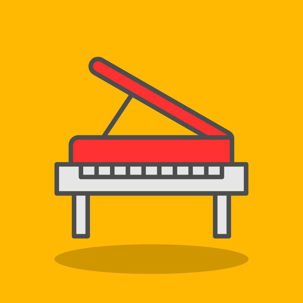 piano lleno sombra icono vector