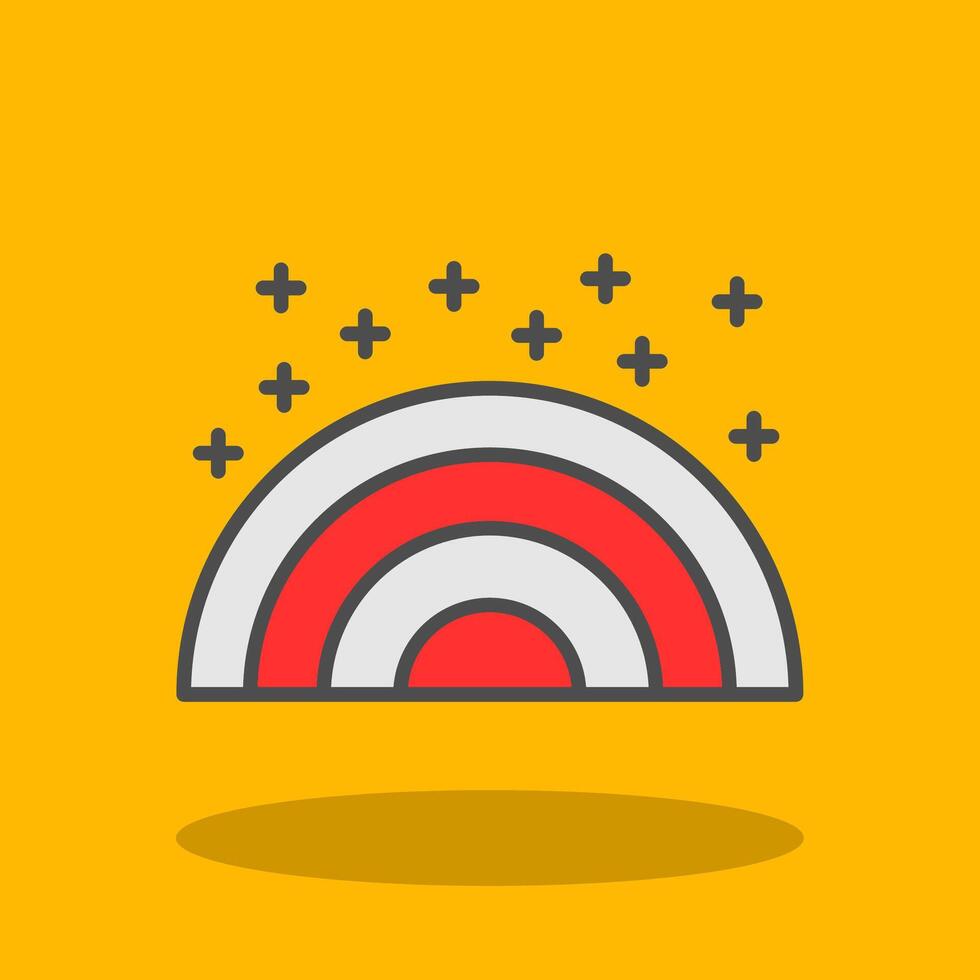 Rainbows Filled Shadow Icon vector