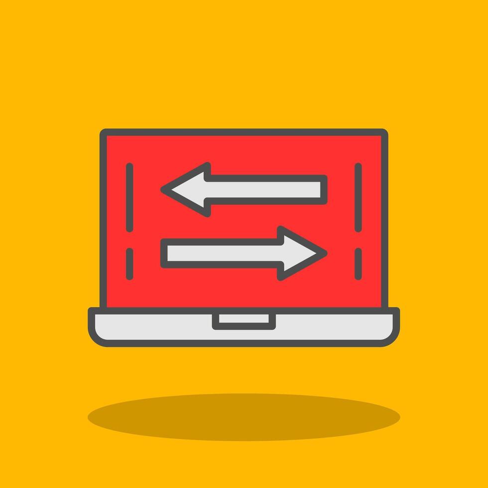 Transfer Filled Shadow Icon vector