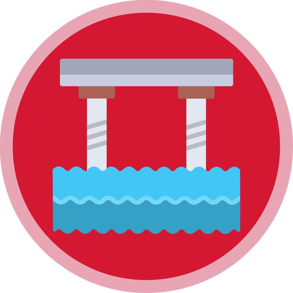 Bridge Flat Multi Circle Icon vector