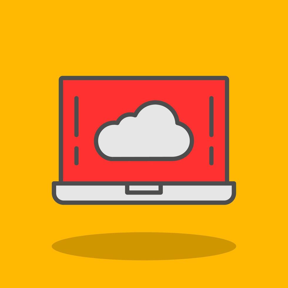 Cloud Filled Shadow Icon vector